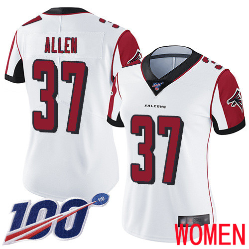 Atlanta Falcons Limited White Women Ricardo Allen Road Jersey NFL Football #37 100th Season Vapor Untouchable->women nfl jersey->Women Jersey